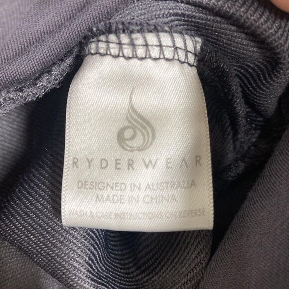 Ryderwear Hoodie Womens Medium Gray Cropped Zip Up Logo Athleisure Gym Workout - Picture 13 of 13